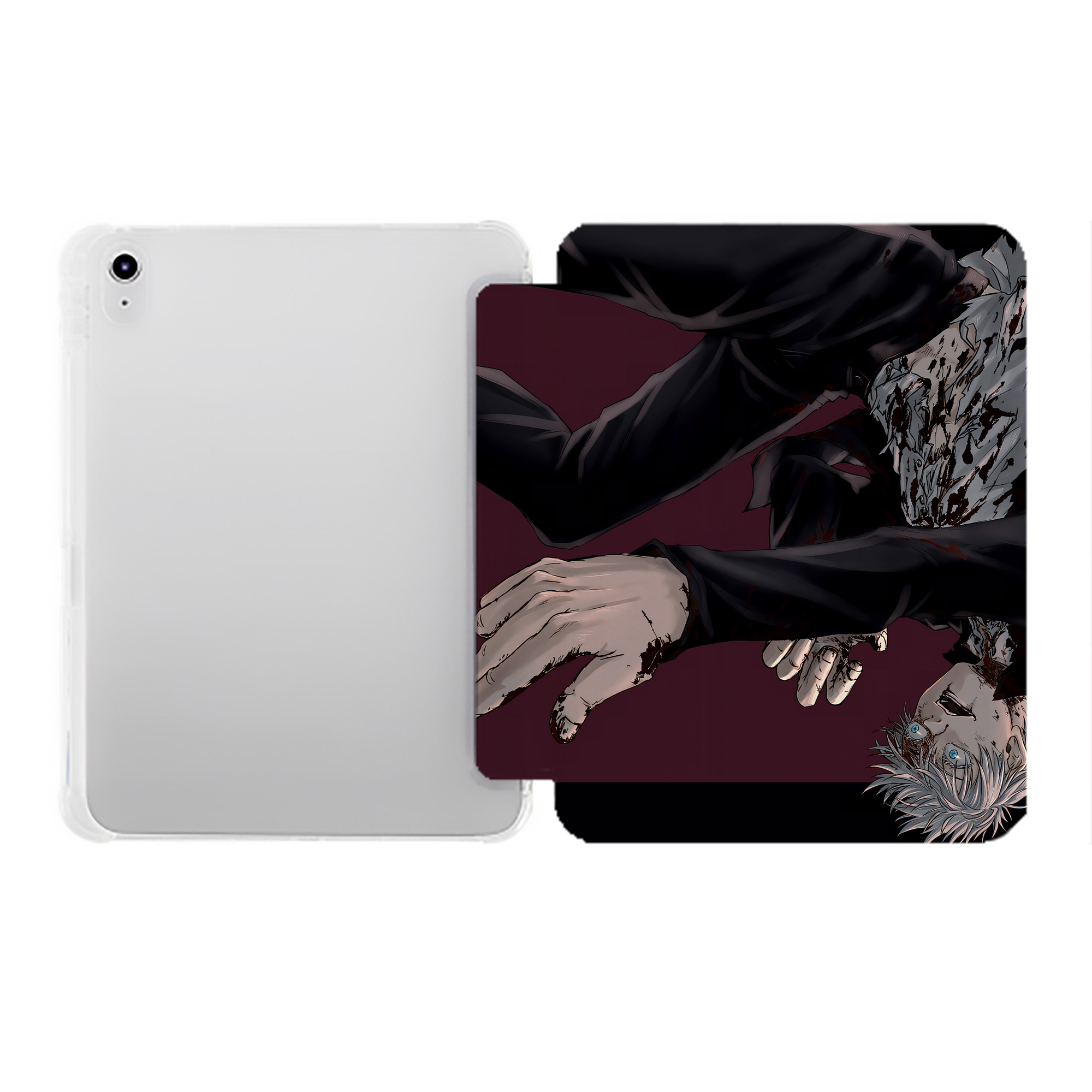 （画像用） 呪術廻戦 Jujutsu Kaisen IPad ケース ペン収納付き 三つ折りスタンド PUレザー×シリコン 対応機種9.5/10.5/10.9インチ